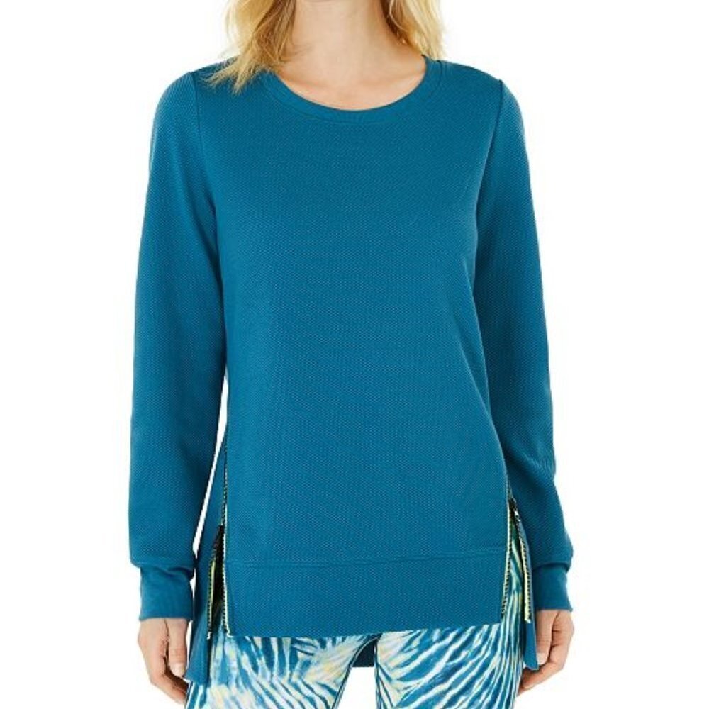 NWT - Ideology Athleisure Side-Zipper long Sleeve Top - Size L